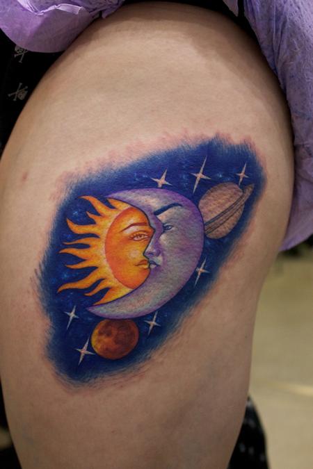 Tattoos - moon and sun - 116412
